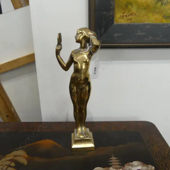 BRASS FEMALE NUDE FIGURE H.245mm