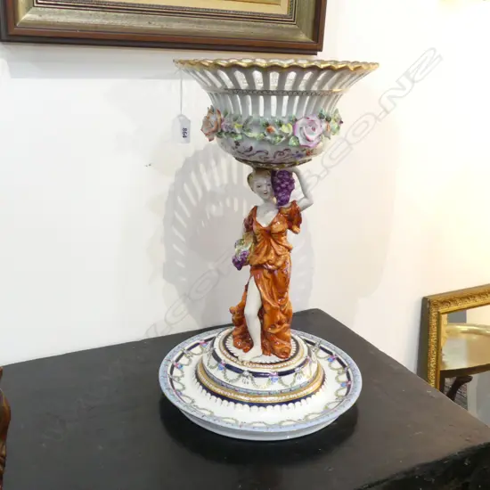 PORCELAIN FIGURAL TABLE CENTREPIECE 470mm