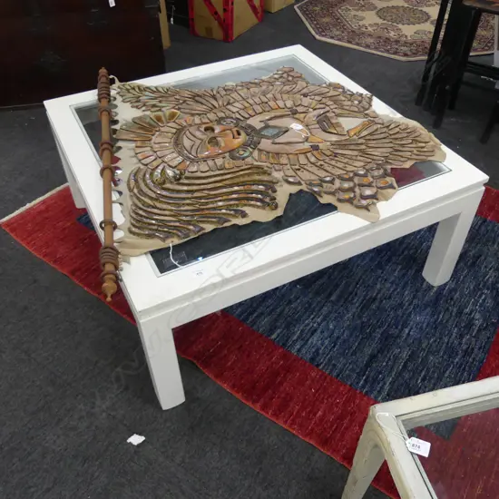 GLASS TOPPED COFFEE TABLE 1000x1000x420mm