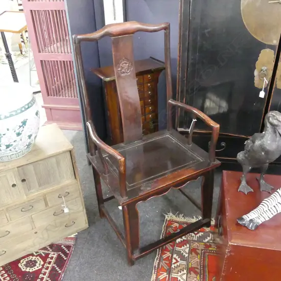 ORIENTAL MING STYLE WOODEN CHAIR