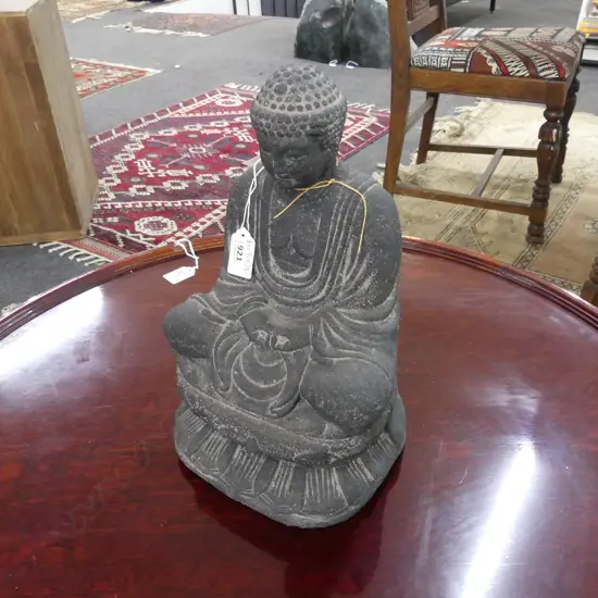 BLACK CEMENT BUDDHA H.290mm