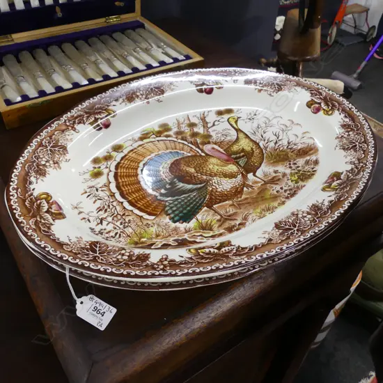 PR PORCELAIN GAME BIRD DECORATED PLATTERS 470mm
