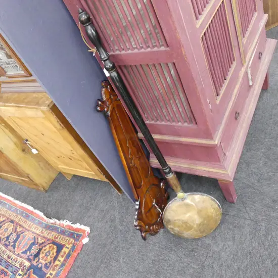 VINTAGE BED WARMER + WALL CLOCK H.830mm