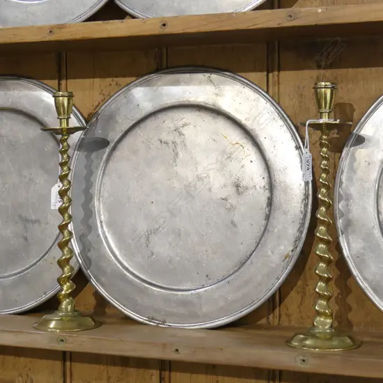 PR CAST BRASS BARLEY TWIST CANDLESTICKS H.300mm