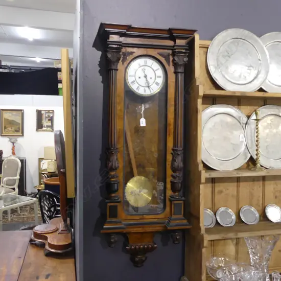 19THC REGULATOR WALL CLOCK H.1150mm WALNUT CASE