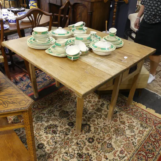 ANTIQUE COUNTRY PINE DROP SIDE KITCHEN TABLE...