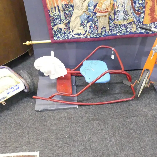 VINTAGE METAL CHILDRENS ROCKER L 730MM