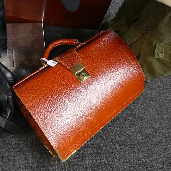 VINTAGE TAN LEATHER LAWYERS BRIEF CASE L 430MM