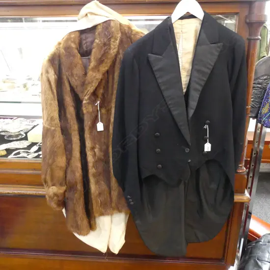 FUR COAT w. BAG + TUX TAILS & WAISTCOAT 