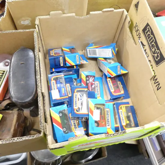 BOX ASST VINTAGE MATCHBOX CARS - ALL IN ORIGINAL BOXES