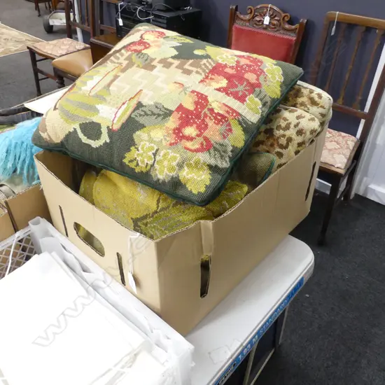 4 ASST HAND MADE TAPESTRY CUSHIONS 