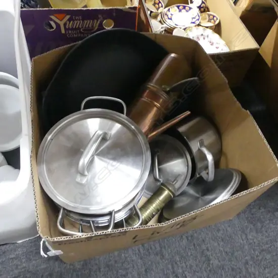 BOX LOT ASST. KITCHENWARE ETC