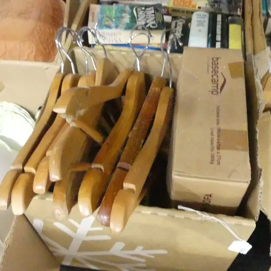 ASST WOODEN COAT HANGERS+ BASECAMP INFLATABLE 2 SEATER SOFA