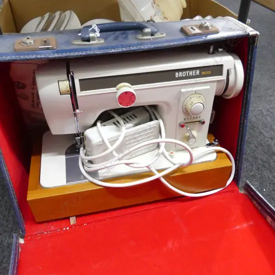 BROTHER 803 SEWING MACHINE, CASED