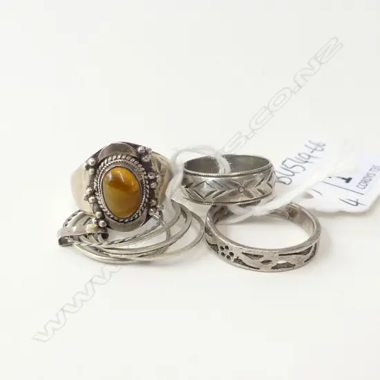 4 x STERLING RINGS