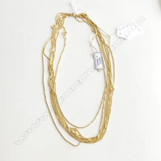 7 BOX CHAIN ROLLED GOLD NECKLACES BY SPIDEL L.450mm GERMANY