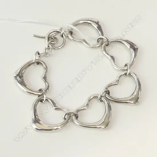 925 SILVER TIFFANY HEART LINK BRACELET - IN ORIGINAL BOX