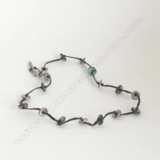 RINOPAI SILVER AND PAUA NECKLACE MARTYN MILLIGEN, GOLDEN BAY TAKAKA