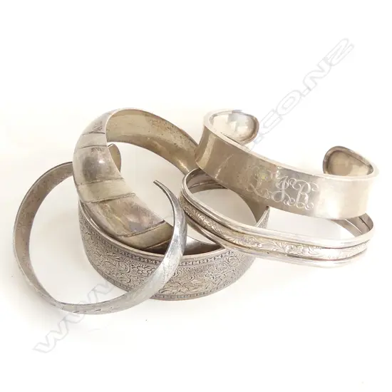 5 925 SILVER CUFF BANGLES 101 GRAMS