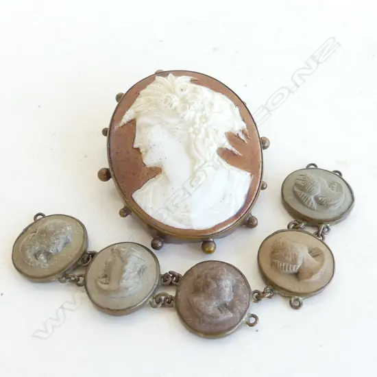 VICTORIAN LAVA CAMEO BRACELET (AF) + CAMEO
