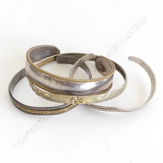 4 925 SILVER GILT BANGLES 46 GRAMS