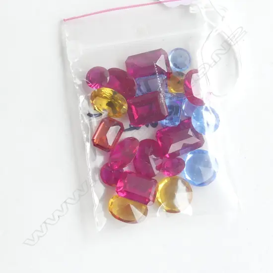 22 SYNTHETIC COLOURED STONES