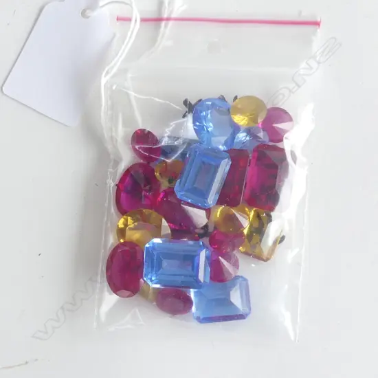 23 SYNTHETIC COLOURED STONES