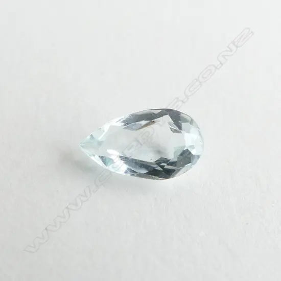 LOOSE AQUAMARINE GEMSTONE FACETTED TEAR DROP CUT 0.92CTS WITH REPORT