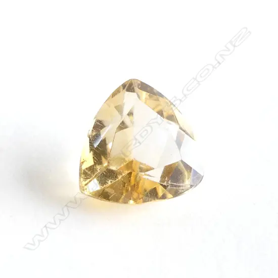 LOOSE CITRINE YELLOW GEMSTONE FACTED TRILLIANT CUT  3.15CTS WITH REPORT