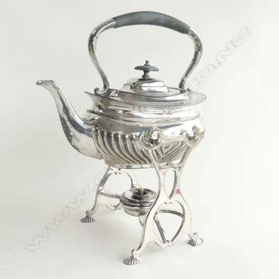 VINTAGE SILVER PLATE SPIRIT KETTLE H. 330MM