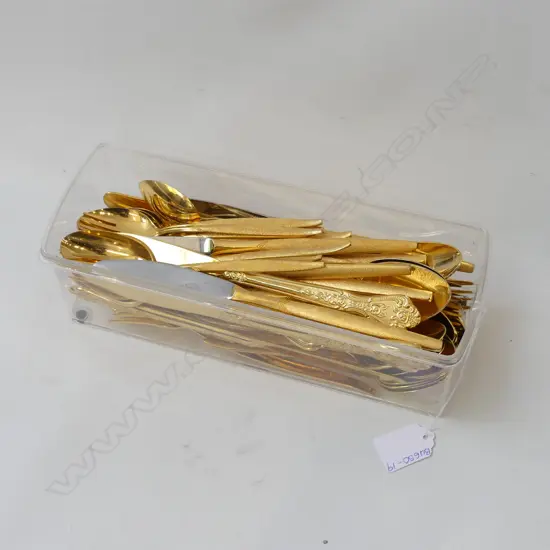 BOX ASST GOLD CUTLERY INCL ROGERS & CO
