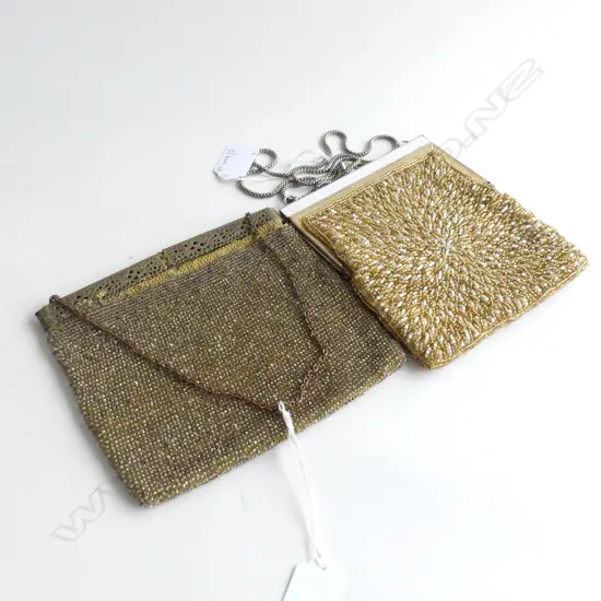 2 VINTAGE HAND BEADED CLUTCH PURSES