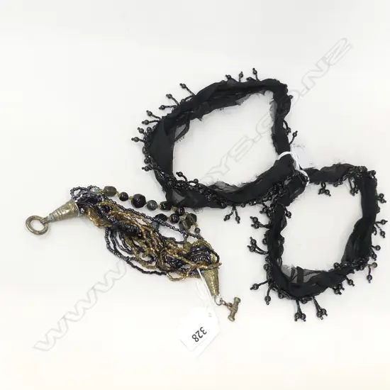 ETHNIC BEAD BRACELET & VINTAGE BEAD SLEEVE TASSELS