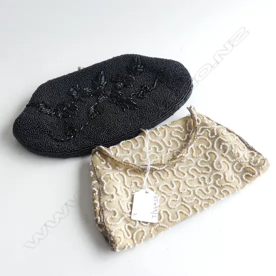 2 VINTAGE HAND BEADED CLUTCH PURSES