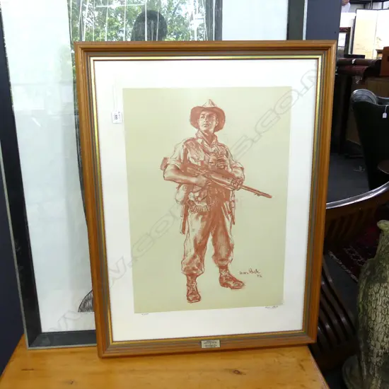 LGE SIGNED PRINT OF A SOLDIER 40/50 660x460mm