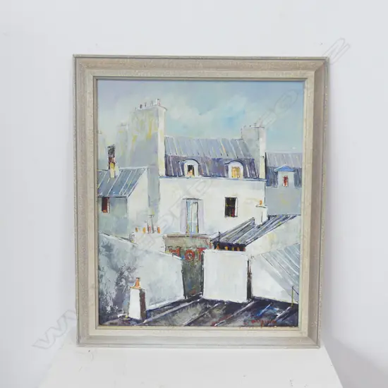 SIGNED EUROPEAN ROOFTOPS OIL 450x370mm