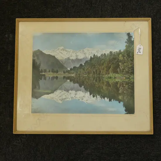 WHITES AVIATION VINTAGE PHOTO LAKE MATHESON HAND COLOURED