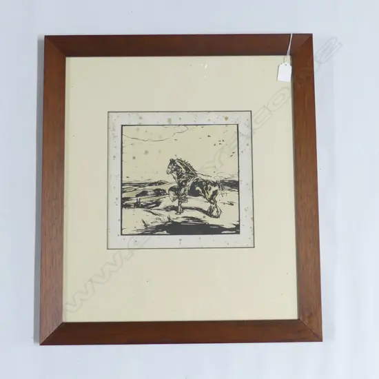 WILLIAM NICHOLSON (1872-1949) THE SHIRE HORSE, WOODCUT 1904, 200 x 220mm. FOXED)