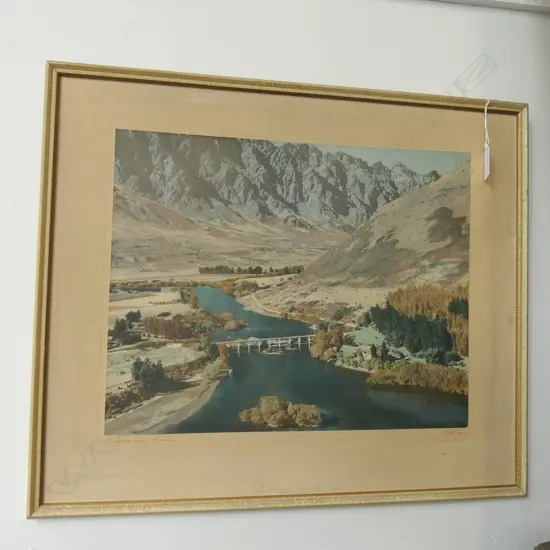WHITES AVIATION VINTAGE PHOTO KAWARAU RIVER HAND COLOURED