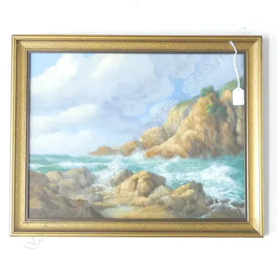 RIX CARLTON OIL COASTAL SCENE 340 x 445mm