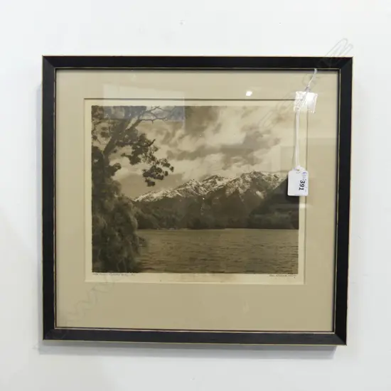 GEORGE CHANCE PHOTOGRAPH 'LAKE GUNN - EGLINTON VALLEY - NZ' 230x280mm