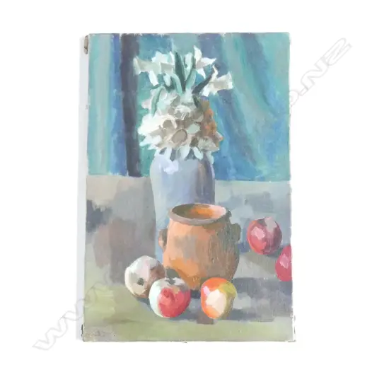 20thC ARTIST UNKNOWN, OIL ON CANVAS, FRENCH SCHOOL?, STILL LIFE STUDY. 270 x 410mm UNFRAMED