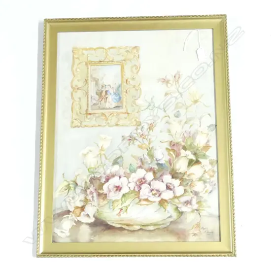 MYRTLE MCDONALD (1903-1987) WATERCOLOUR  TRUMPET ROSES  SIGNED & DATED 1950. 530 x 400mm