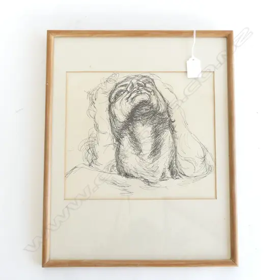 INK SKETCH WOMAN PORTRAIT H. 220 x 255mm