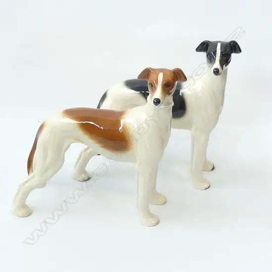 PR PORCELAIN COOPERCRAFT GREYHOUNDS 200mmH