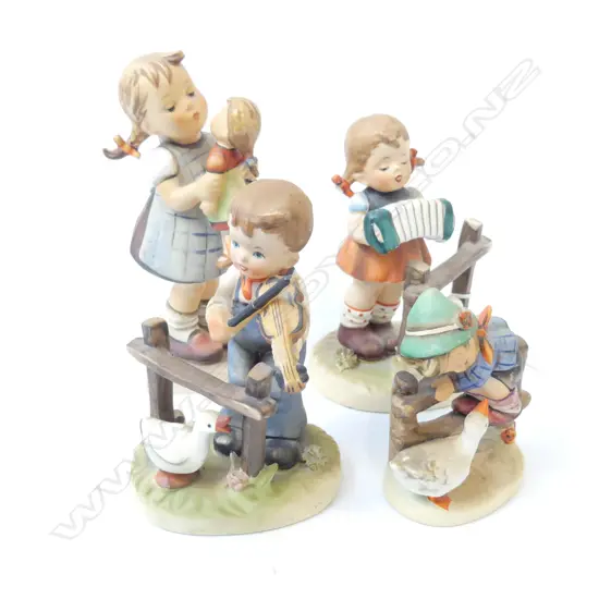 2 HUMMEL (ONE HAS CHIP) + 2 JAPANENSE HUMMEL LIKE FIGURES