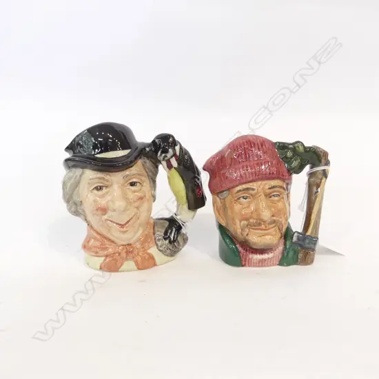 2 SM ROYAL DOULTON CHARACTER JUGS; THE LUMBERJACK & THE WALRUS & CARPENTER (H 110MM)