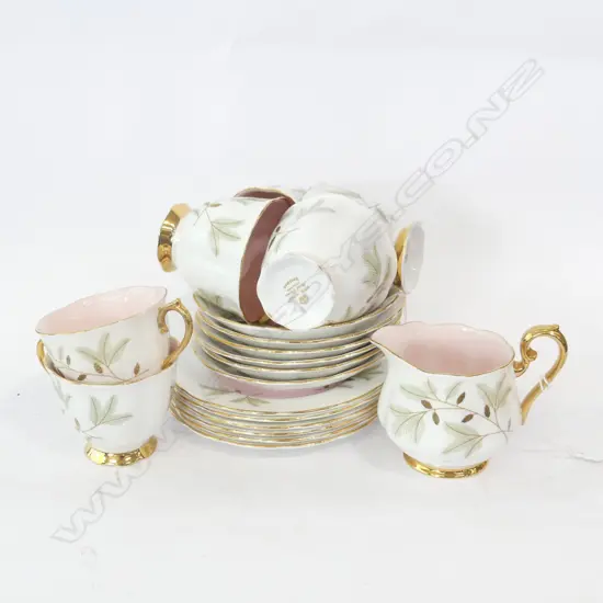 ROYAL ALBERT 'BRAEMAR' PART TEASET; 6 TRIOS & MILK JUG