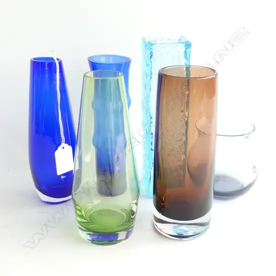 6 PCES SCANDINAVIAN / ENGLISH ART GLASS H.200mm