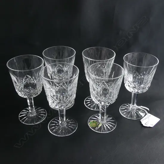 SIX WATERFORD 'LISMORE' SHERRY GLASSES, H 110MM
